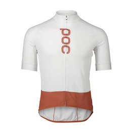 POC Koszulka kolarska z krótkim rękawem - ESSENTIAL ROAD - biały/brązowy