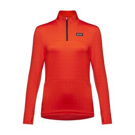 GORE Kolarska koszulka z długim rękawem - EVERYDAY THERMO 1/4-ZIP WMN - pomarańczowy