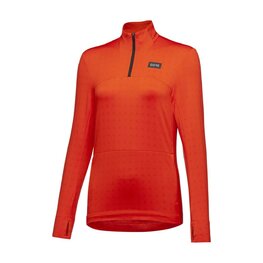 GORE Kolarska koszulka z długim rękawem - EVERYDAY THERMO 1/4-ZIP WMN - pomarańczowy