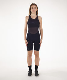 SANTINI Krótkie spodnie kolarskie z szelkami - UNICO LADY - czarny