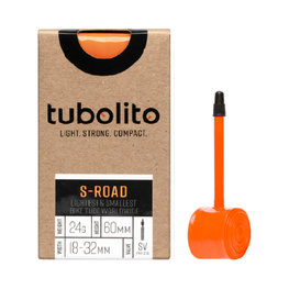 TUBOLITO dętka - S-TUBO ROAD 700x18/28C BLACK - SV80 - pomarańczowy