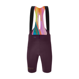 SANTINI Krótkie spodnie kolarskie z szelkami - UNICO EDGE - bordowy