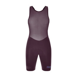 SANTINI Krótkie spodnie kolarskie z szelkami - UNICO EDGE - bordowy