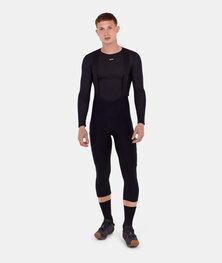 SANTINI Kolarskie spodnie 3/4 z szelkami - CARGO - czarny