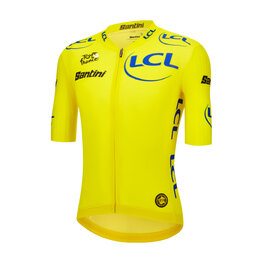 SANTINI Koszulka kolarska z krótkim rękawem - TDF OFFICIAL LEADER - żółty