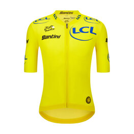 SANTINI Koszulka kolarska z krótkim rękawem - TDF OFFICIAL LEADER - żółty