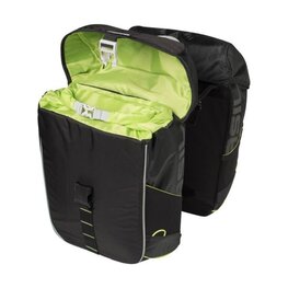 BASIL Torba kolarska - MILES DOUBLE BAG - czarny/zielony
