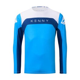 KENNY Letnia koszulka kolarska z długim rękawem - ELITE - niebieski/biały