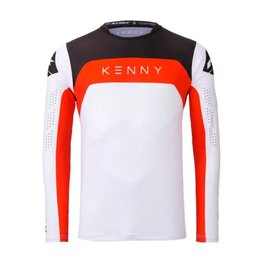 KENNY Letnia koszulka kolarska z długim rękawem - PROLIGHT - biały/czerwony/czarny