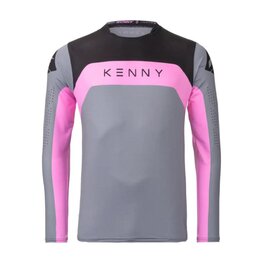 KENNY Letnia koszulka kolarska z długim rękawem - PROLIGHT - szary/różowy/czarny
