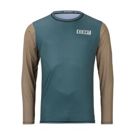 KENNY Letnia koszulka kolarska z długim rękawem - CHARGER ELITE - zielony/brązowy