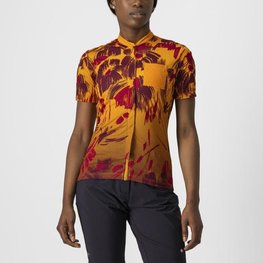 CASTELLI Koszulka kolarska z krótkim rękawem - UNLTD SENTIERO - pomarańczowy/czerwony