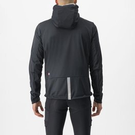 CASTELLI Kolarska ocieplana kurtka - TRAIL HOODIE - czarny