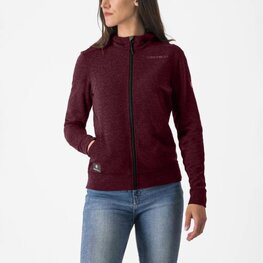 CASTELLI Bluza - MILANO 2 FULL ZIP W FLEECE - bordowy