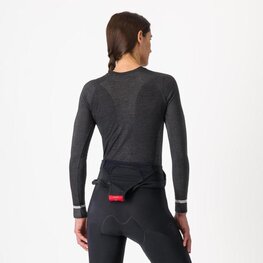 CASTELLI Kolarska koszulka z długim rękawem - MERINO SEAMLESS W - czarny