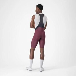 CASTELLI Krótkie spodnie kolarskie z szelkami - PREMIO EVO - bordowy