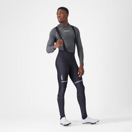 CASTELLI Długie spodnie kolarskie z szelkami - POLARE 4 - czarny