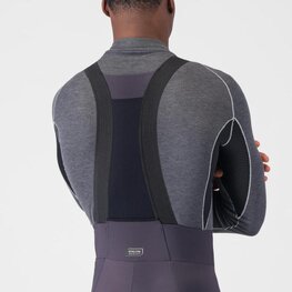 CASTELLI Długie spodnie kolarskie z szelkami - UNLIMITED - szary