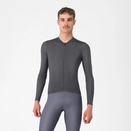 CASTELLI Letnia koszulka kolarska z długim rękawem - ESPRESSO 2 LS - szary