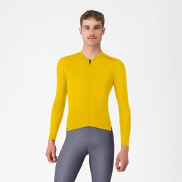 CASTELLI Letnia koszulka kolarska z długim rękawem - ESPRESSO 2 LS - żółty