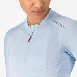 CASTELLI Letnia koszulka kolarska z długim rękawem - ESPRESSO 2 W - niebieski