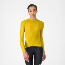 CASTELLI Letnia koszulka kolarska z długim rękawem - ESPRESSO 2 W - żółty