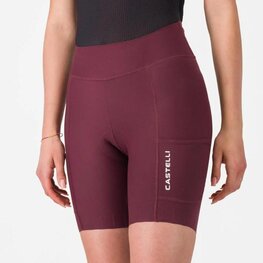 CASTELLI Krótkie spodnie kolarskie bez szelek - COMFORT TRAVEL - bordowy