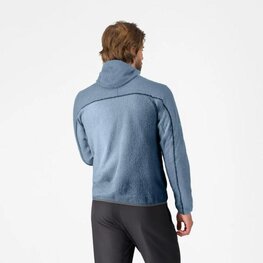 CASTELLI Kolarska ocieplana kurtka - ALPHA FLEECE - niebieski