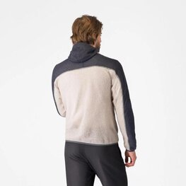 CASTELLI Kolarska ocieplana kurtka - ALPHA FLEECE - kość słoniowa/szary