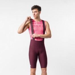 CASTELLI Krótkie spodnie kolarskie z szelkami - GIRO TROFEO 2 - bordowy