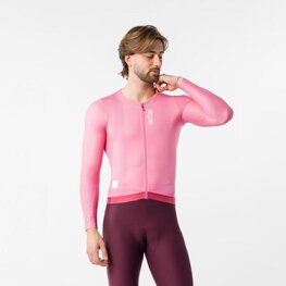 CASTELLI Letnia koszulka kolarska z długim rękawem - GIRO109 CORRETTO LS - różowy