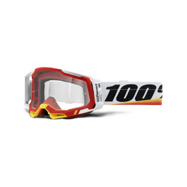100% SPEEDLAB Okulary kolarskie - RACECRAFT 2 - biały/czerwony/żółty/czarny