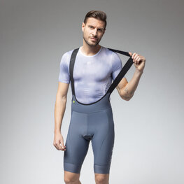 ALÉ Krótkie spodnie kolarskie z szelkami - MAGIC COLOUR PR-E - szary