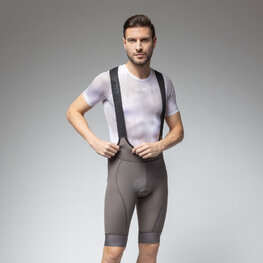 ALÉ Krótkie spodnie kolarskie z szelkami - MAGIC COLOUR PR-E - brązowy