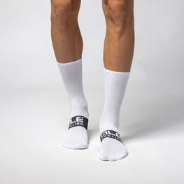 ALÉ Kolarskie klasyczne skarpetki - FOLLOW ME  - biały