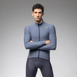 ALÉ Zimowa koszulka kolarska z długim rękawem - KLIMATIK K-IDRO - niebieski