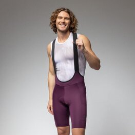 ALÉ Krótkie spodnie kolarskie z szelkami - GRAVEL-PRO OFF ROAD - - fioletowy