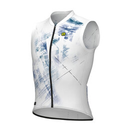 ALÉ Koszulka kolarska bez rękawów - MIRROR PR-E - biały/niebieski