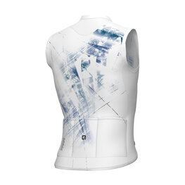 ALÉ Koszulka kolarska bez rękawów - MIRROR PR-E - biały/niebieski
