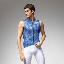 ALÉ Koszulka kolarska bez rękawów - MIRROR PR-E - niebieski