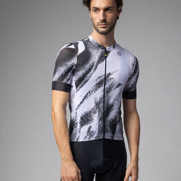 ALÉ Koszulka kolarska z krótkim rękawem - TRACE PRAGMA - biały/czarny