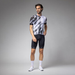ALÉ Koszulka kolarska z krótkim rękawem - TRACE PRAGMA - biały/czarny