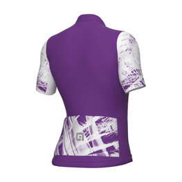 ALÉ Koszulka kolarska z krótkim rękawem - PALM PR-E - cyklamen/biały