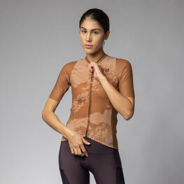 ALÉ Koszulka kolarska z krótkim rękawem - KRAKATOA OFF ROAD - GRAVEL - brązowy