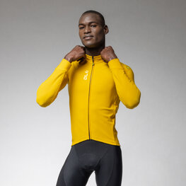 ALÉ Zimowa koszulka kolarska z długim rękawem - PRAGMA FONDO 3.0 - żółty