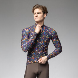 ALÉ Zimowa koszulka kolarska z długim rękawem - PRAGMA FLOWERY - czarny/kolorowy