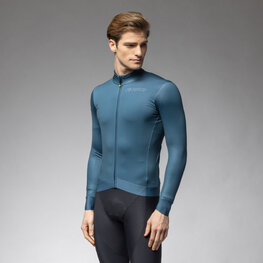 ALÉ Zimowa koszulka kolarska z długim rękawem - PR-E FOLLOW ME 2.0 - niebieski