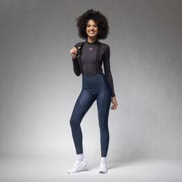 ALÉ Długie spodnie kolarskie z szelkami - R-EV1 VOLTAGE - niebieski