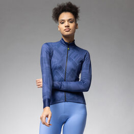 ALÉ Letnia koszulka kolarska z długim rękawem - PRAGMA SCHEMA - niebieski