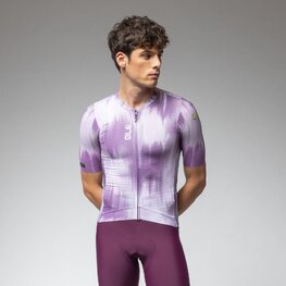 ALÉ Koszulka kolarska z krótkim rękawem - PR-E ARGON - biały/fioletowy